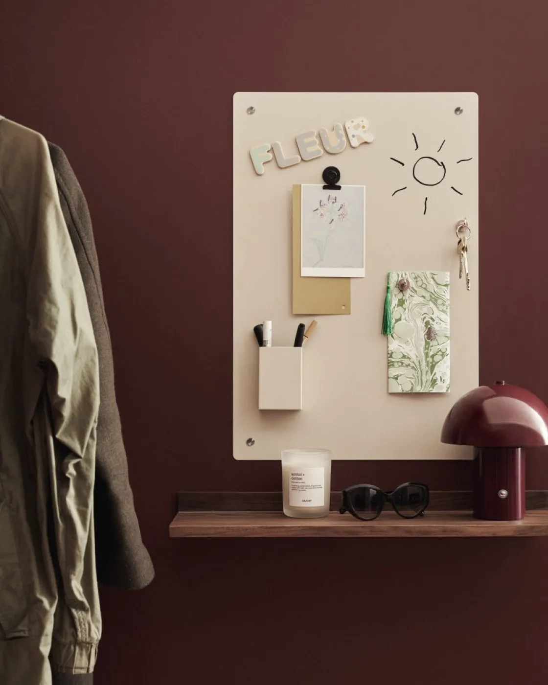 GRANIT Hylla Todd 60cm Valnöt- Häng- & Väggförvaring|Hallmöbler & Förvaring