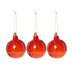 GRANIT Juldekoration Glas 6,5cm 3-p Röd- Allt Till Julgranen|Juldekorationer