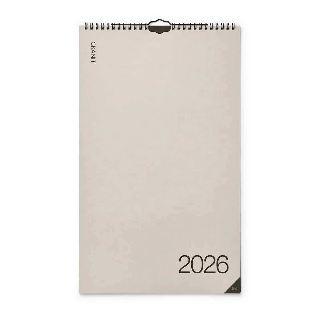 GRANIT Kalender Kolumn 2026 Engelska Beige- Kalendrar & Skrivblock