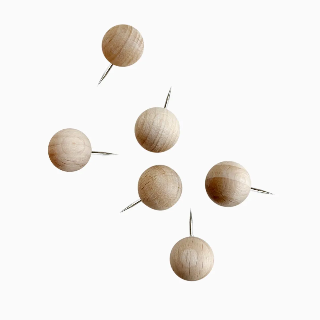 GRANIT Kartnål Trä Rund 6-p- Skrivbordstillbehör