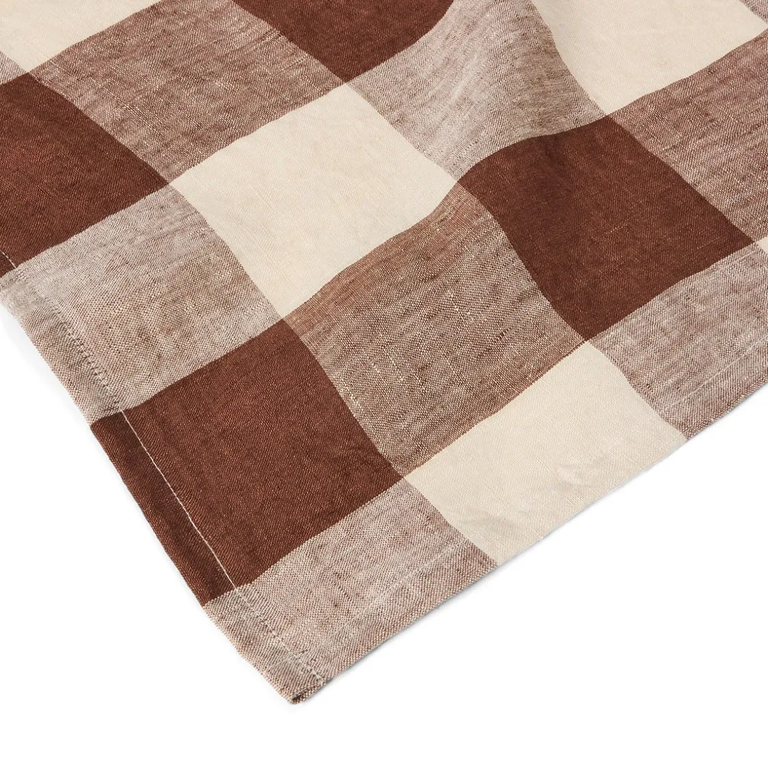 GRANIT Kökshandduk Bea 50x70cm Linne Brun Ruta- Kökstextil