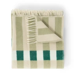 GRANIT Klippan Ullpläd Piano 130x200cm Grön- Plädar