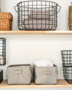 GRANIT Korg Hopvikbar 20x27cm Beige- Korgar|Badrumsförvaring