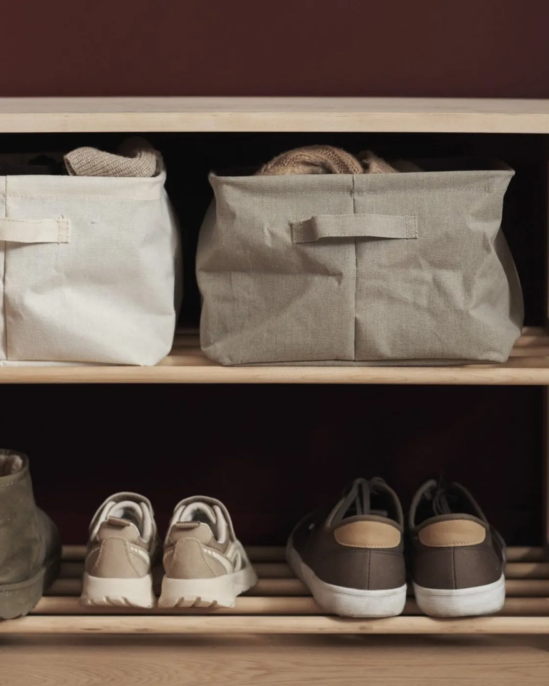 GRANIT Korg Hopvikbar 31x45cm Beige- Korgar|Badrumsförvaring