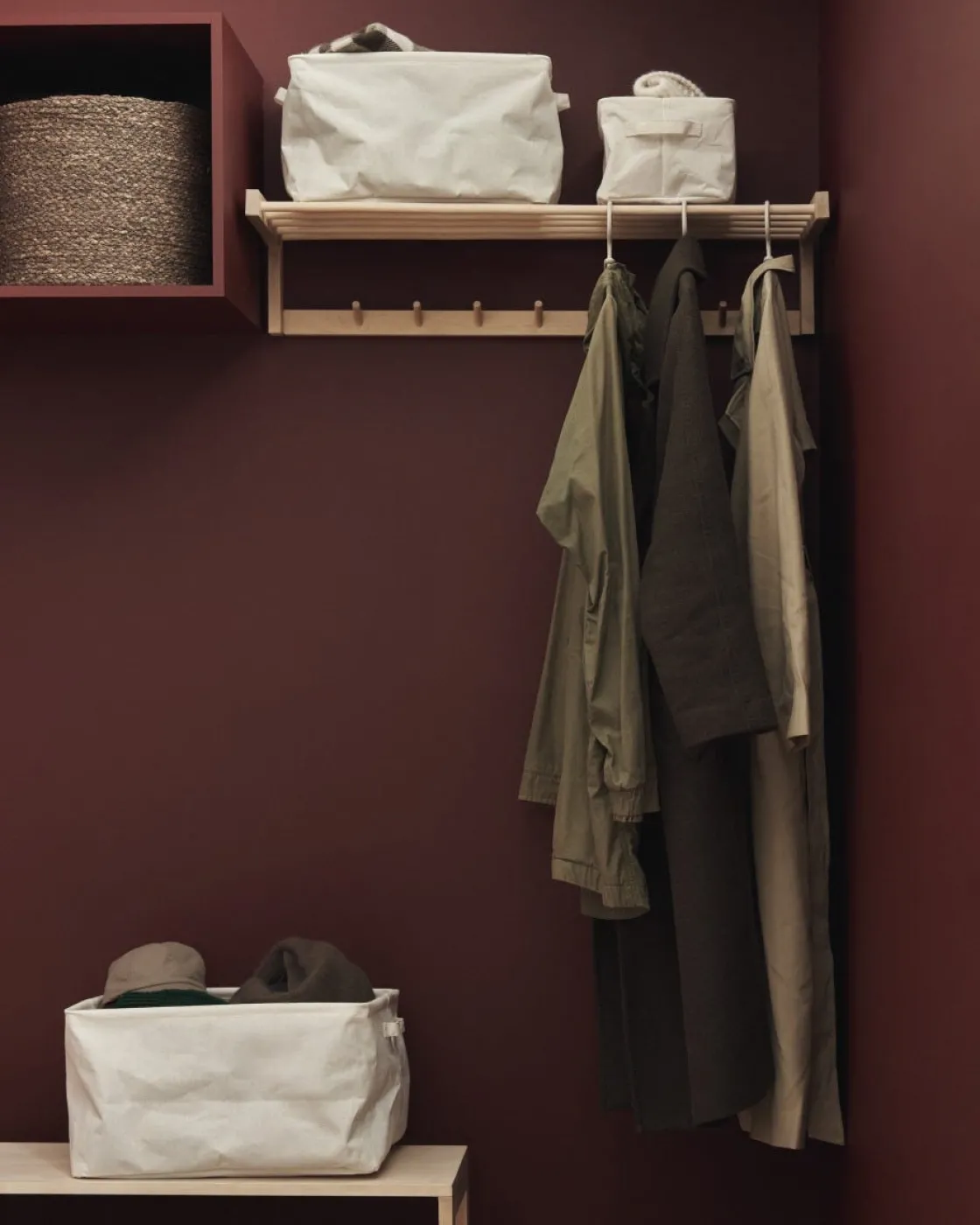 GRANIT Korg Hopvikbar 27x39cm Offwhite- Garderob & Klädförvaring|Korgar