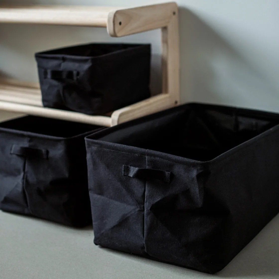 GRANIT Korg Hopvikbar 27x39cm Svart- Garderob & Klädförvaring|Korgar