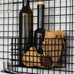 GRANIT Korg Rutnät Krokar 13x20cm Svart- Förvaringstavlor Med Tillbehör|Häng- & Väggförvaring