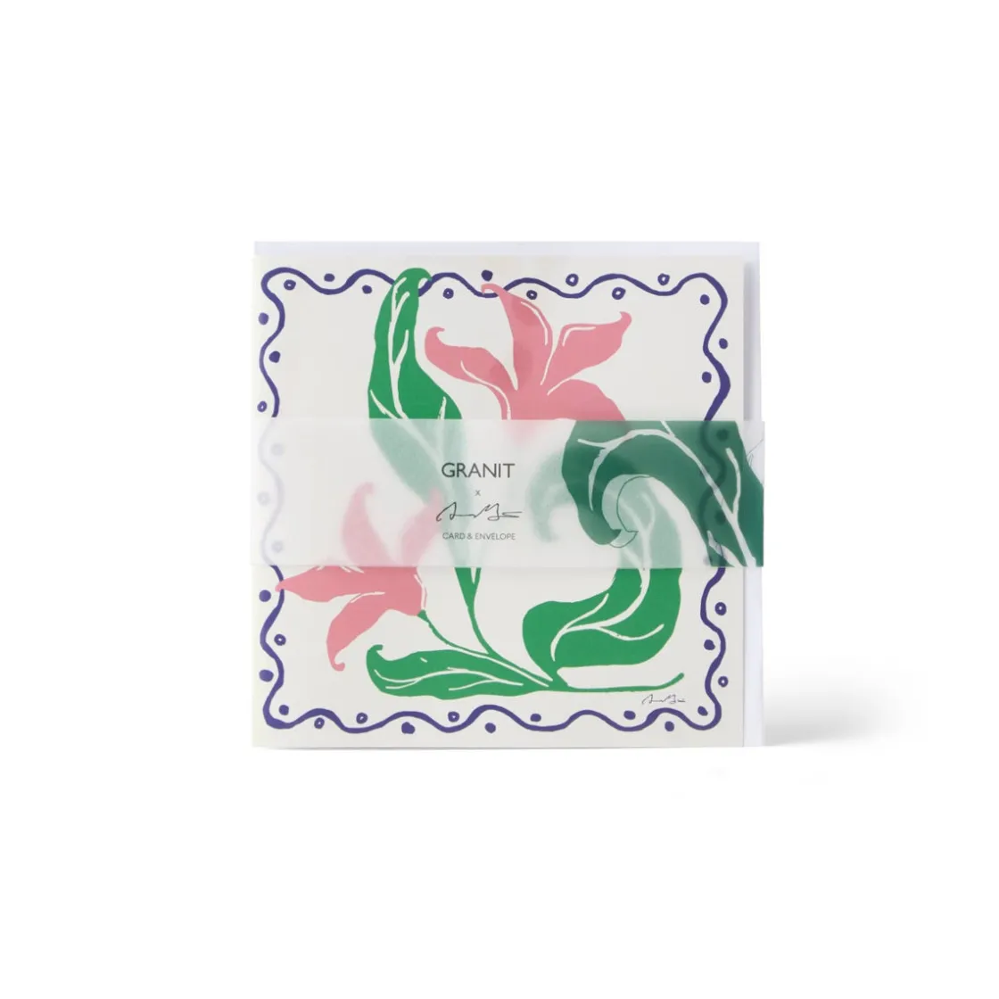 GRANIT Kort m. Kuvert Tulip 15x15cm Anna Mörner- Presentinslagning & Diy