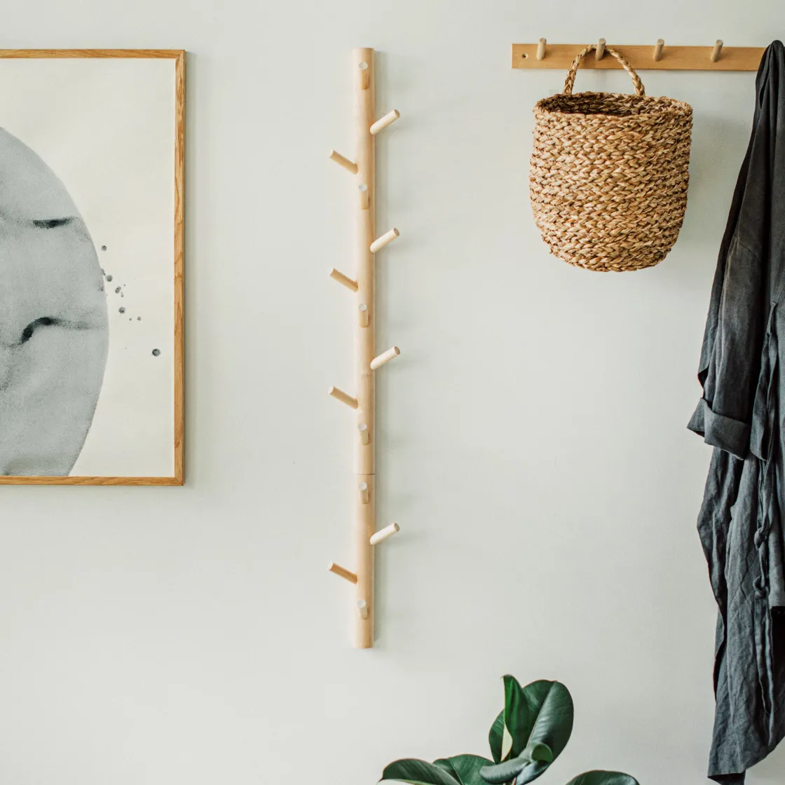 GRANIT Kroklist Vertikal Björk 70cm- Häng- & Väggförvaring