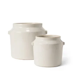 GRANIT Kruka Stengods Handtag 21,6cm Vit- Krukor|Krukor