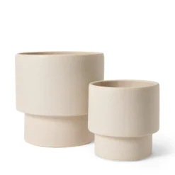 GRANIT Kruka Stengods Kant 13,2x13cm Vit- Krukor|Krukor