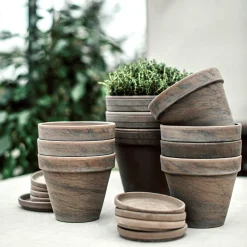 GRANIT Kruka Terrakotta 18cm Grå- Växt- & Odlingstillbehör|Krukor