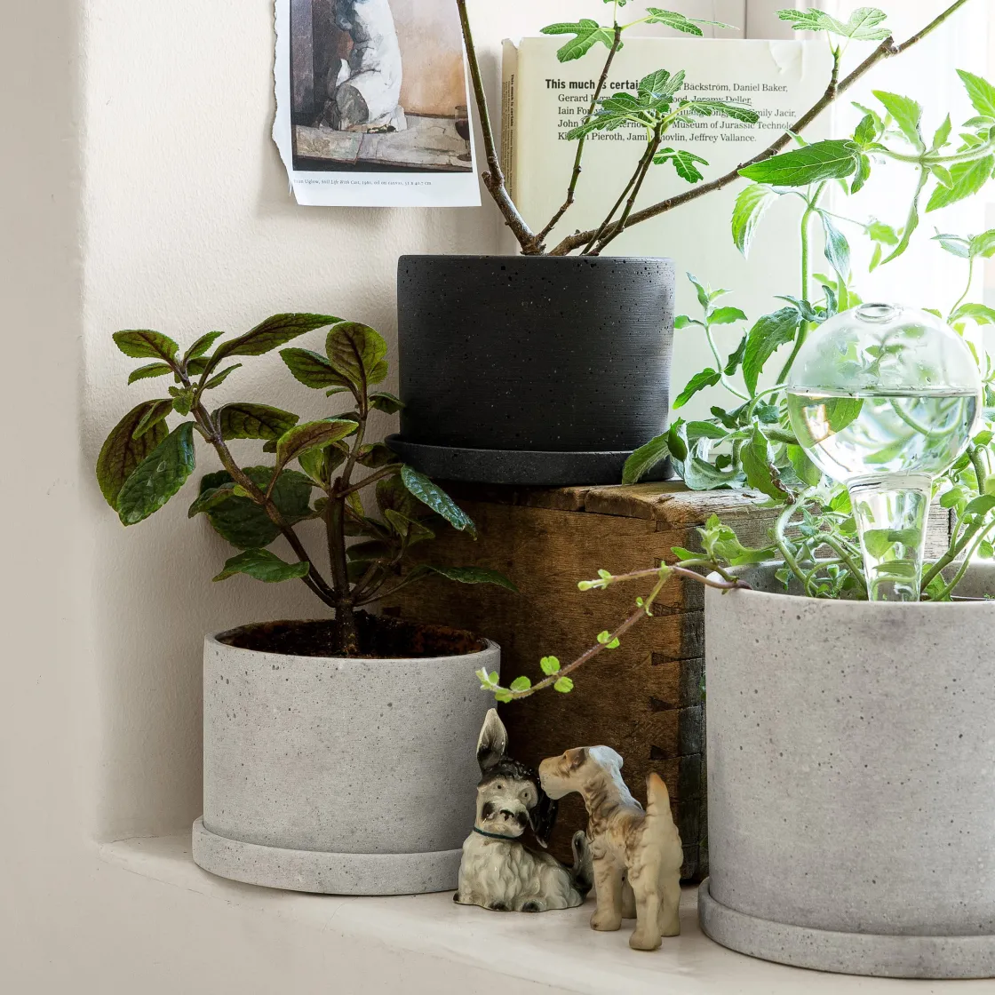 GRANIT Kruka/Fat Polystone 16cm Vit- Krukor|Krukor