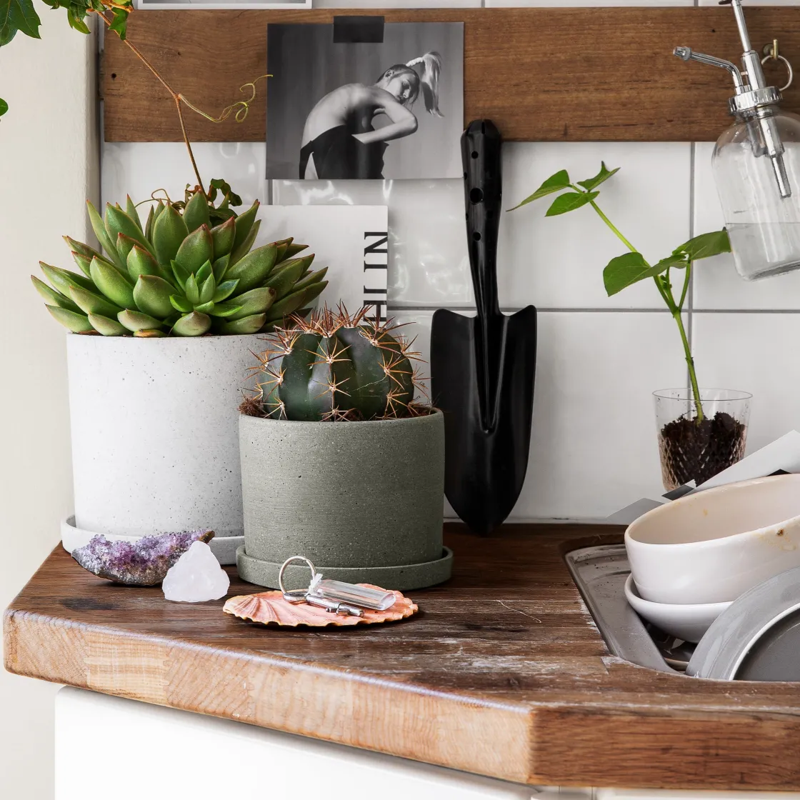 GRANIT Kruka/Fat Polystone 16cm Vit- Krukor|Krukor