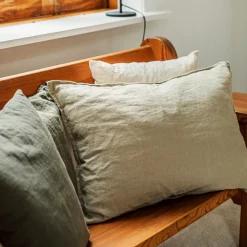 GRANIT Kudde Linne 50x70cm Mörk Khakigrön- Sovrumsmöbler & Tillbehör|Kuddar