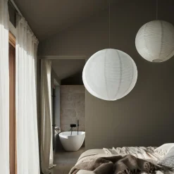 GRANIT Lampskärm Rispapper Luna 80cm Vit- Lampor