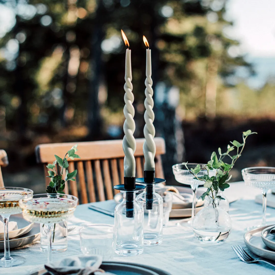 GRANIT Ljushållare Flaska Kronljus Svart- Dukning|Ljusstakar