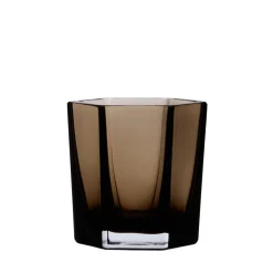 GRANIT Ljushållare Hexagon 8,5x7,5cm Brun- Ljusstakar