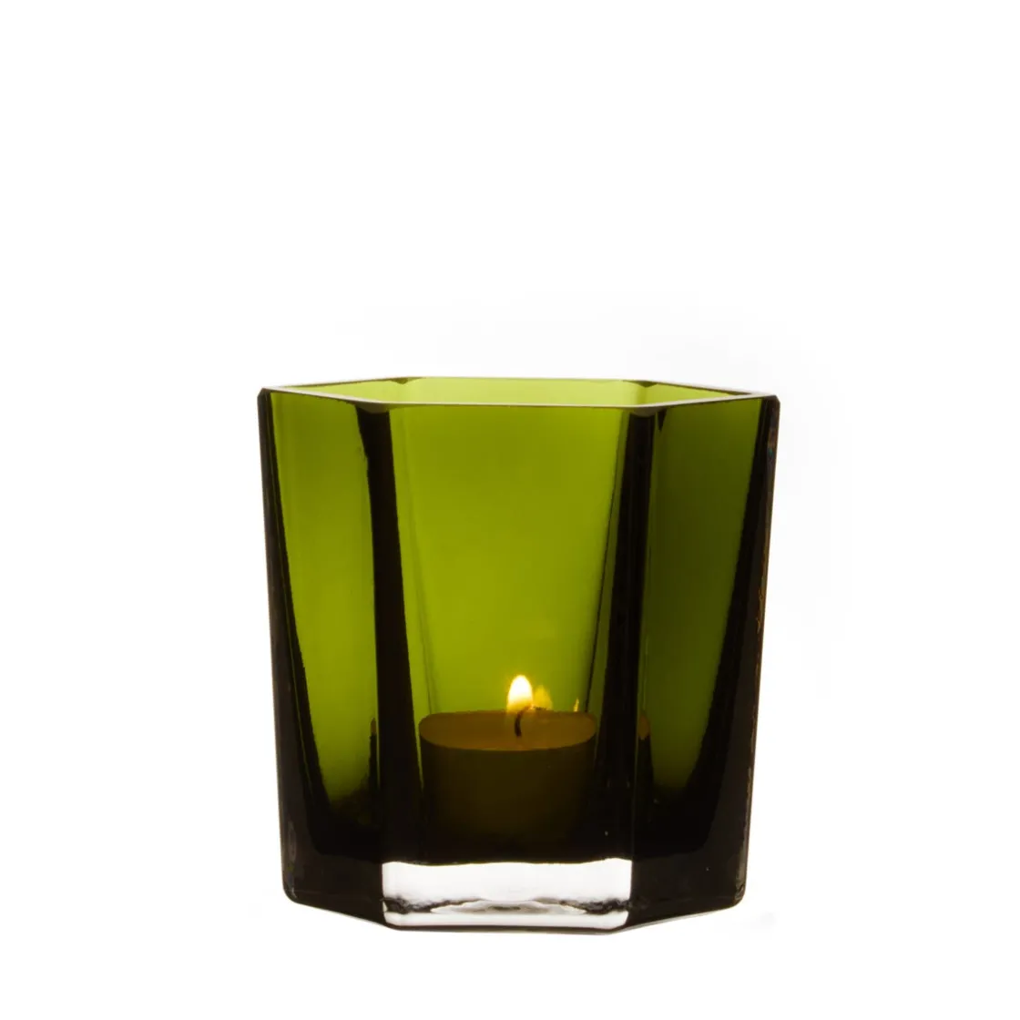 GRANIT Ljushållare Hexagon 8,5x7,5cm Grön- Ljusstakar