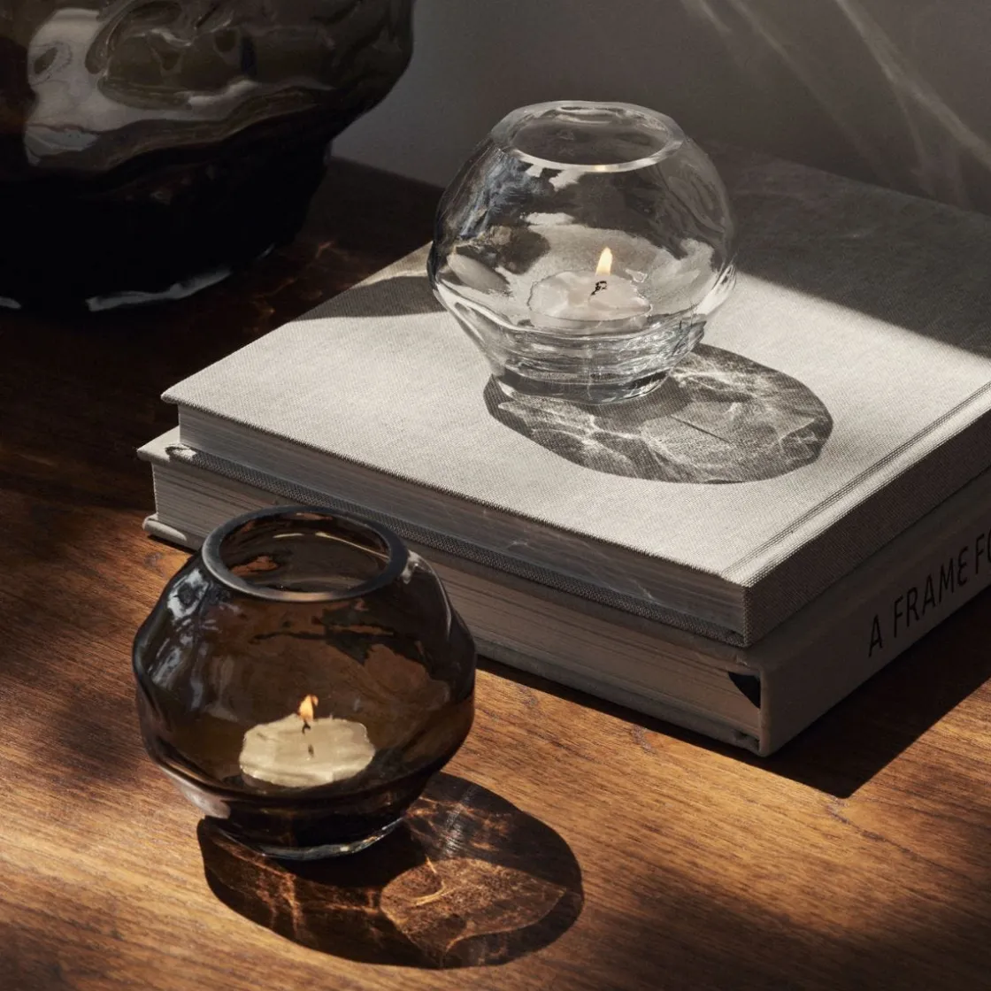 GRANIT Ljuslykta River 10cm Brun- Ljusstakar