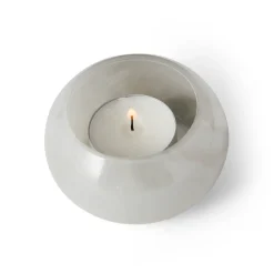 GRANIT Ljuslykta Rund 8x8cm Ljusgrå- Ljusstakar