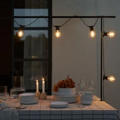 GRANIT Ljusslinga 10 LED Anslutningsbar 4m Svart- Utebelysning|Ljusslingor