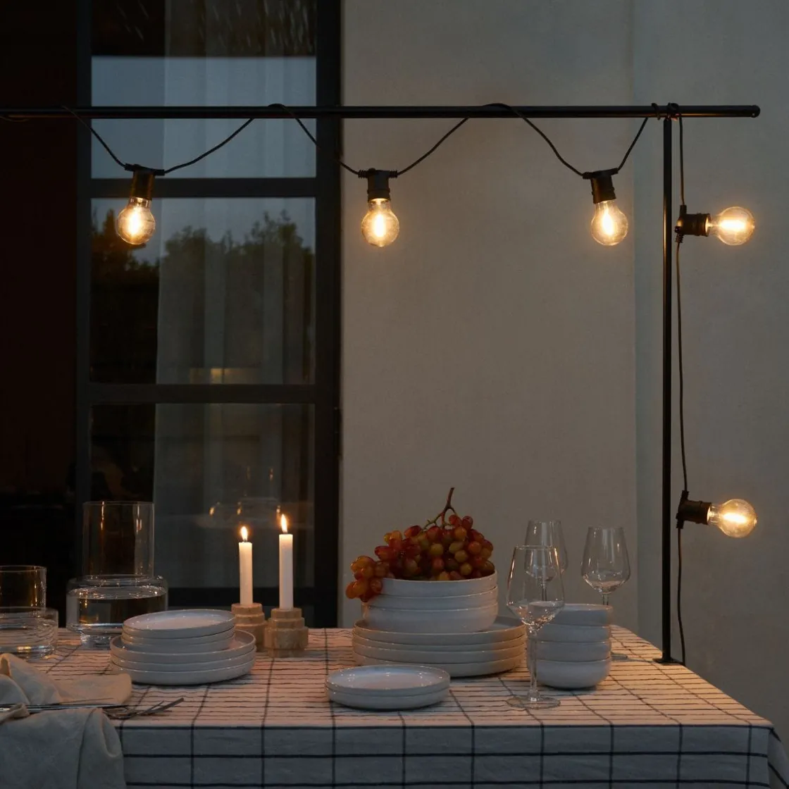 GRANIT Ljusslinga 10 LED Anslutningsbar 4m Svart- Utebelysning|Ljusslingor