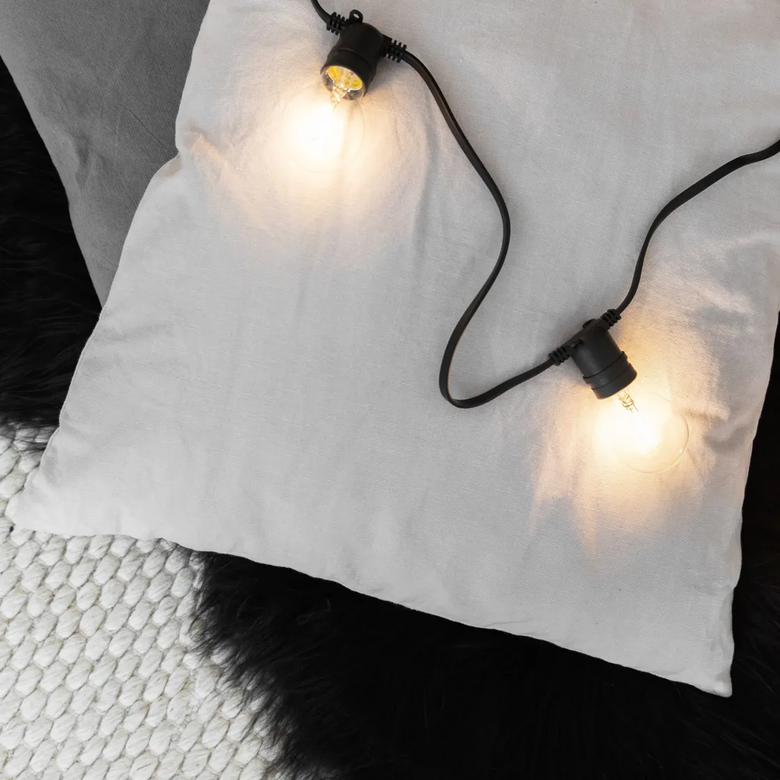 GRANIT Ljusslinga 10 LED Anslutningsbar 4m Svart- Utebelysning|Ljusslingor