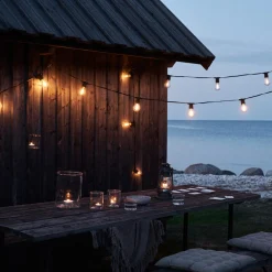 GRANIT Ljusslinga 10 LED Anslutningsbar 4m Svart- Utebelysning|Ljusslingor