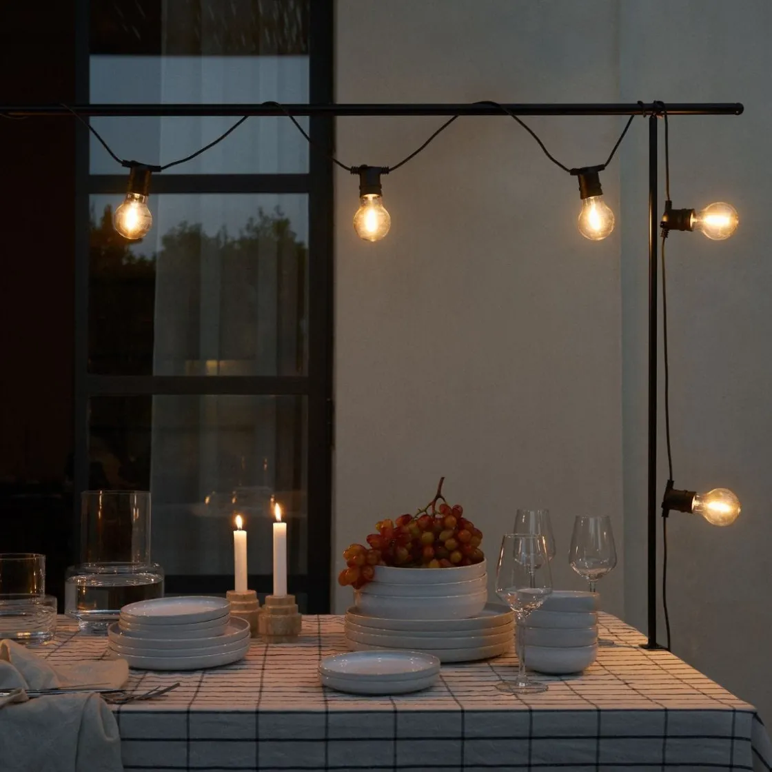 GRANIT Ljusslinga 10 LED 5m Svart- Utebelysning|Ljusslingor