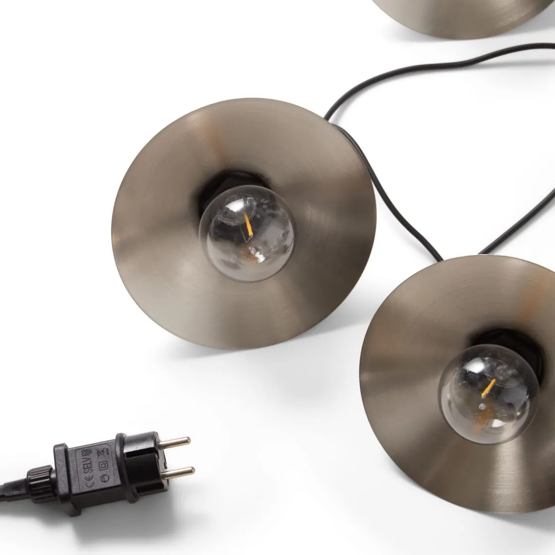 GRANIT Ljusslinga Lampskärm 10 Ljuskällor 4,5m Stål- Ljusslingor|Utebelysning