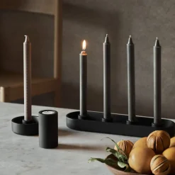 GRANIT Ljusstake Betong Svart- Ljusstakar|Juldukning