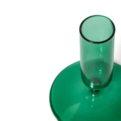 GRANIT Ljusstake Glas 7,5x9,4cm Mörkgrön- Ljusstakar|Juldekorationer