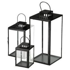 GRANIT Lykta Metall 41cm Svart- Utebelysning|Ljusstakar