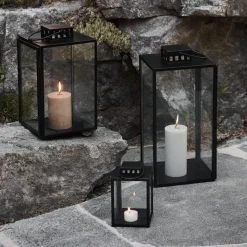 GRANIT Lykta Metall 41cm Svart- Utebelysning|Ljusstakar