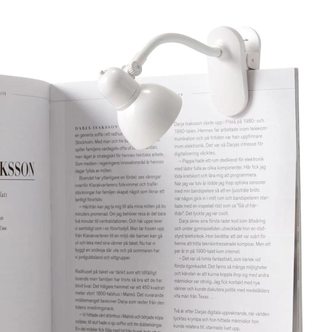 GRANIT Mini Läslampa Klämma 3x15cm Vit- Lampor