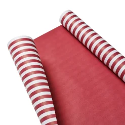 GRANIT Omslagspapper 10m Rand Vit/Röd- Presentinslagning & Diy|Presentinslagning