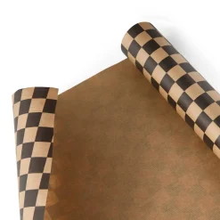 GRANIT Omslagspapper 5m Ruta Kraft/Svart- Presentinslagning & Diy