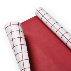 GRANIT Omslagspapper 10m Ruta Vit/Röd- Presentinslagning & Diy|Presentinslagning