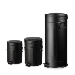 GRANIT Pedalhink Metall 12L Svart- Badrumstillbehör|Städ & Disk