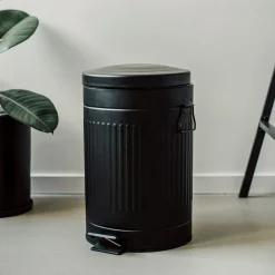 GRANIT Pedalhink Metall 12L Svart- Badrumstillbehör|Städ & Disk