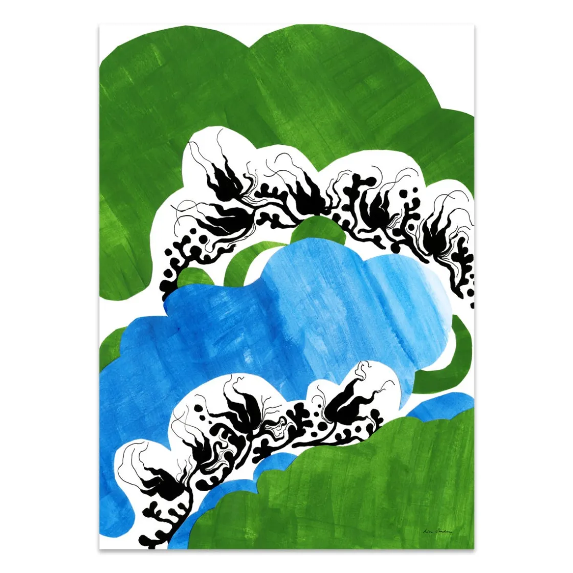 GRANIT Poster Lisa Sander Green Abstract 50x70cm- Posters