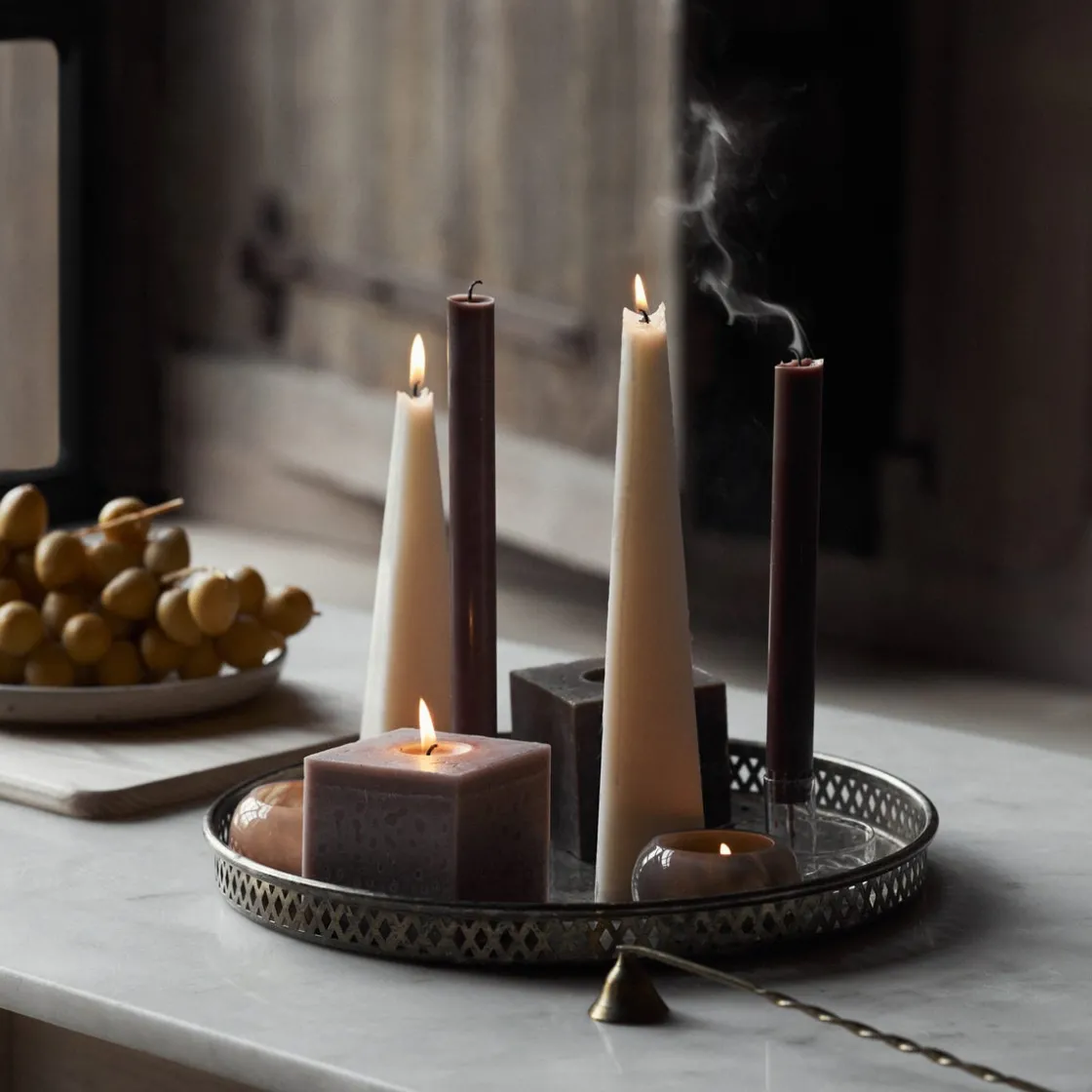 GRANIT Pyramidljus Stearin 5,8x25cm Vit- Ljus