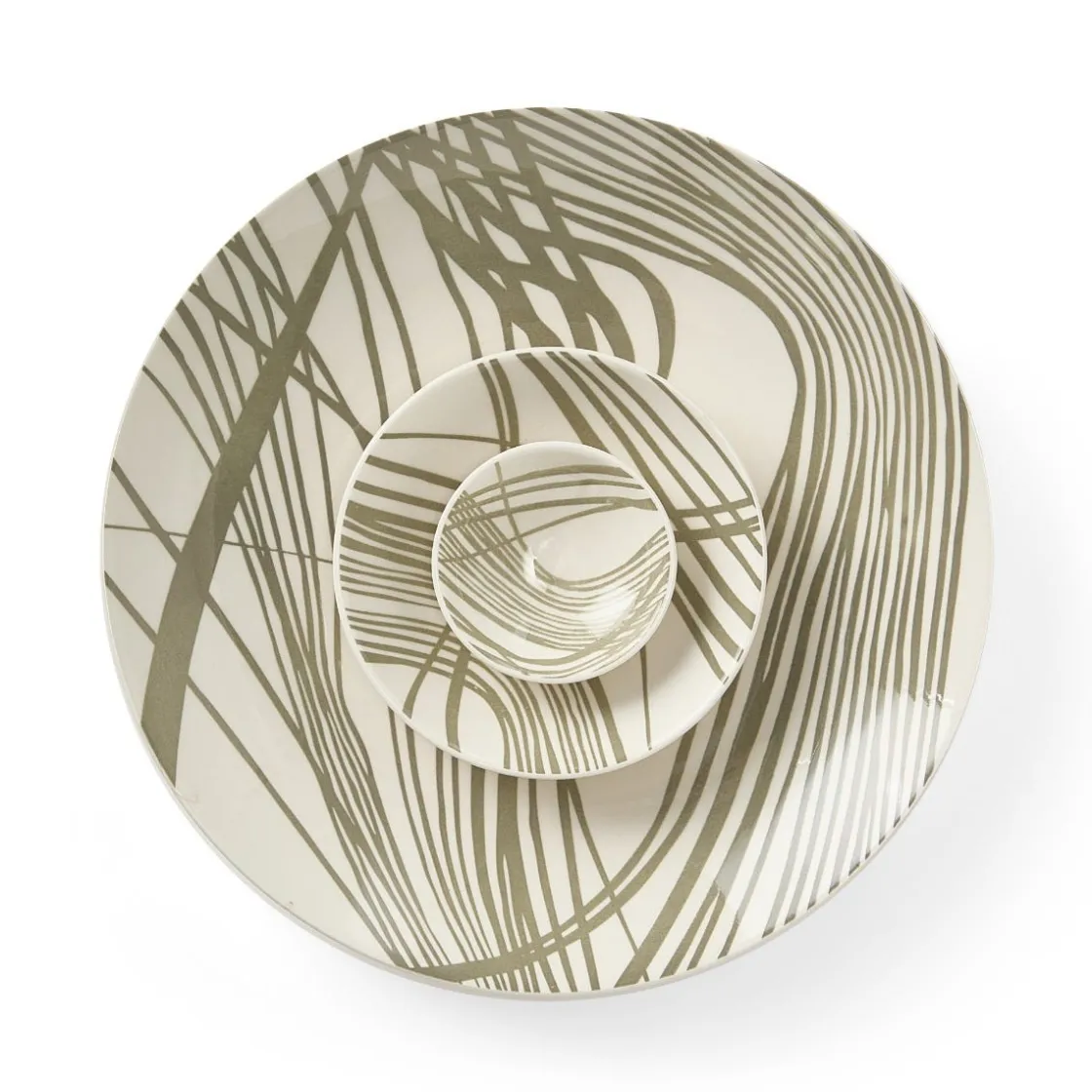 GRANIT Serveringsskål Lines 9cm Stengods Grön- Dukning|Porslin