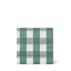 GRANIT Servett 33cm 20-p Green Check- Dukning|Juldukning