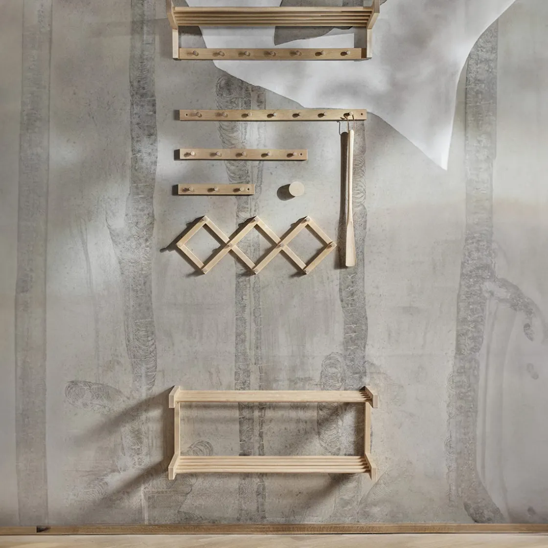 GRANIT Skohylla Bob 31x86cm Björk- Hallmöbler & Förvaring