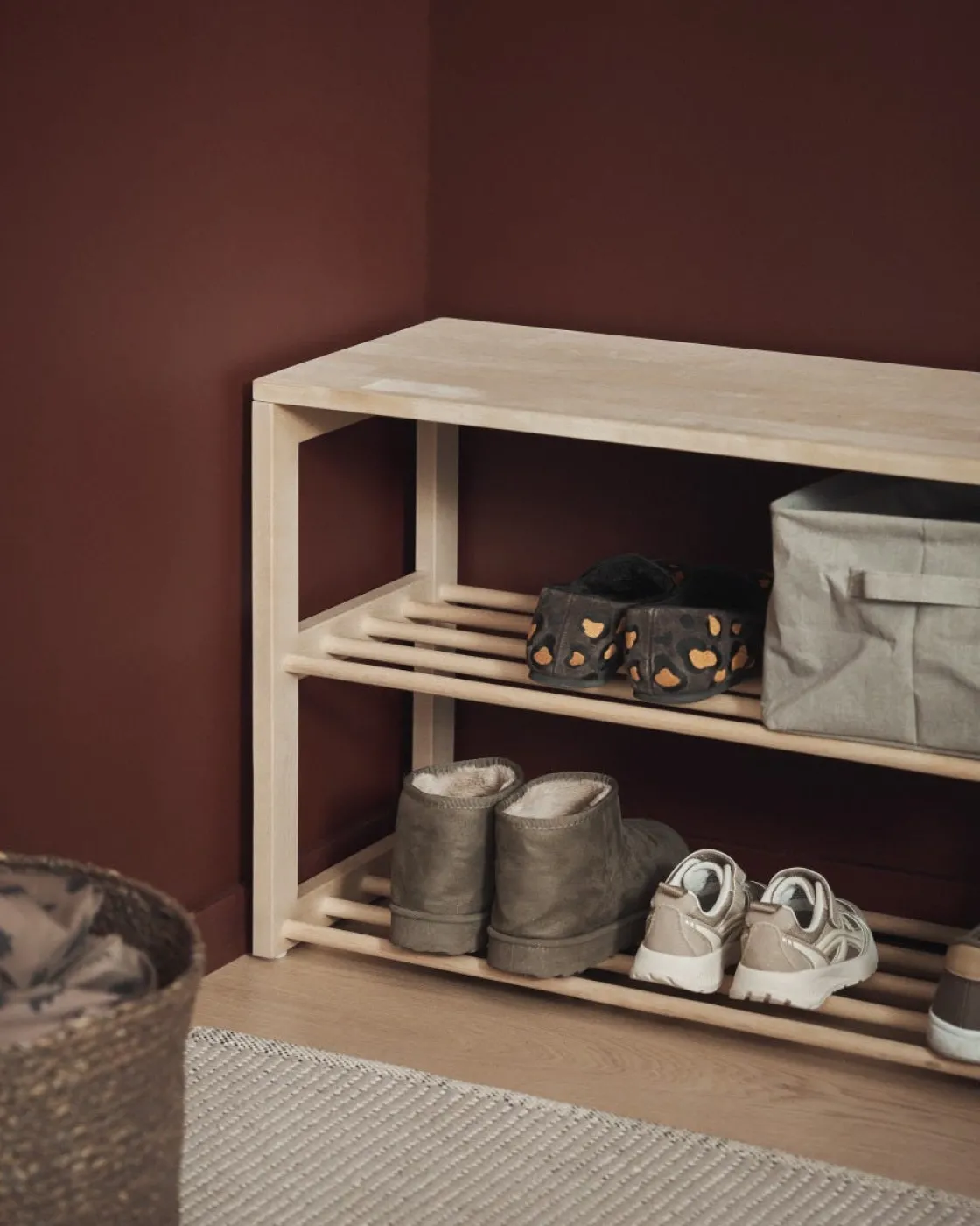 GRANIT Sko/Sittbänk 86cm Trä- Möbler|Hallmöbler & Förvaring