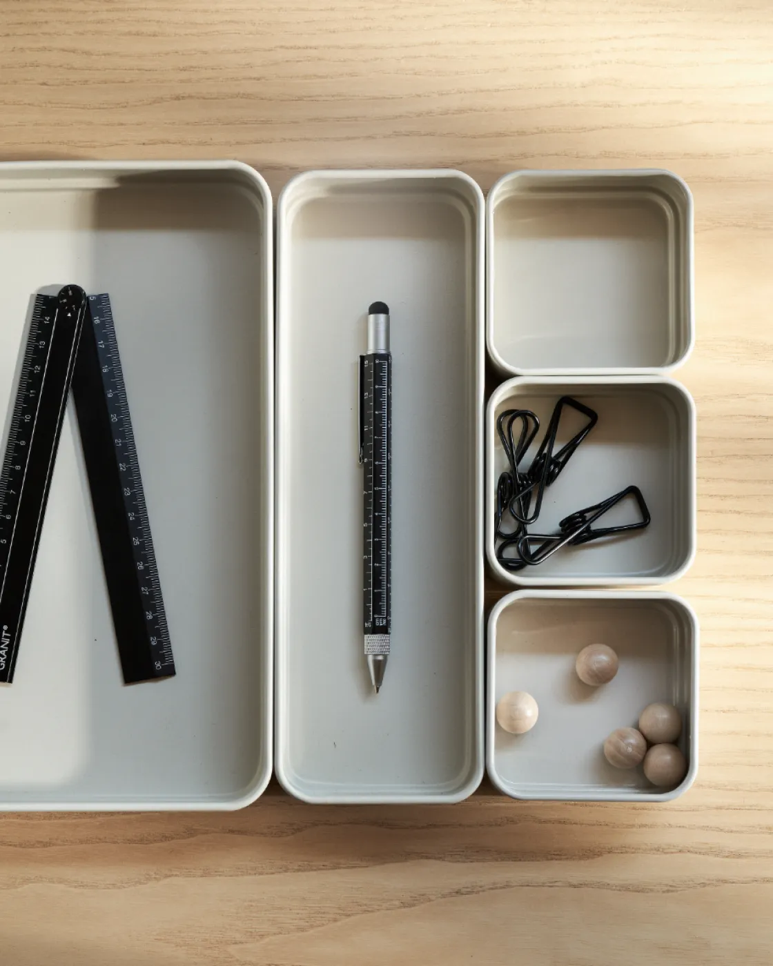 GRANIT Skrivbordsförvaring Mono 24x16cm Beige- Skrivbordsförvaring|Småförvaring