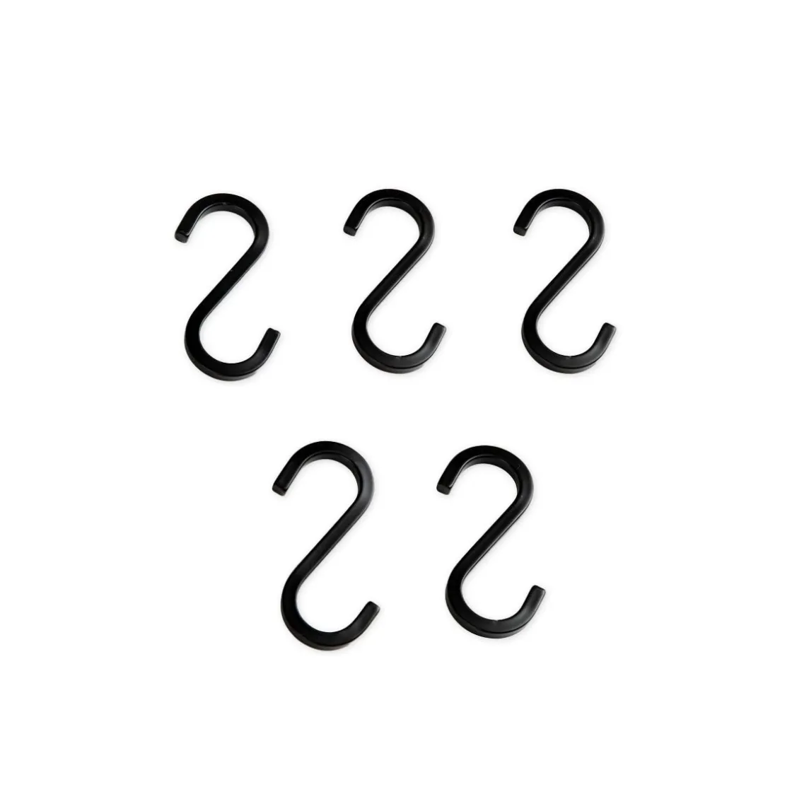 GRANIT S-Krok Järn 5cm 5-p Svart- Förvaringstavlor Med Tillbehör|Häng- & Väggförvaring