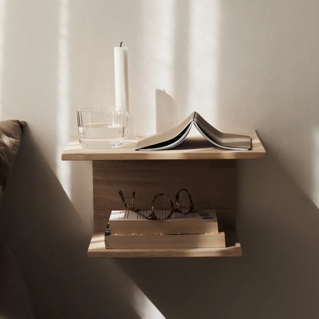 GRANIT Sängbord Vägghängt Trä- Sovrumsmöbler & Tillbehör|Möbler